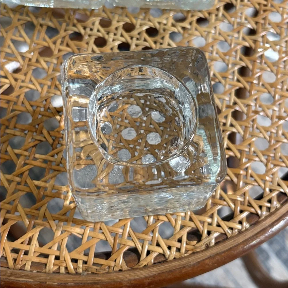 6 Crate&Barrel square block tealight holders.